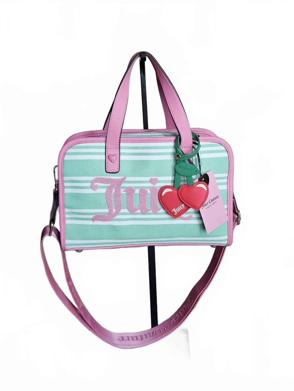 Juicy Couture Juicy Paradise Satchel Retro Green Pink Cherry Crossbody NWT